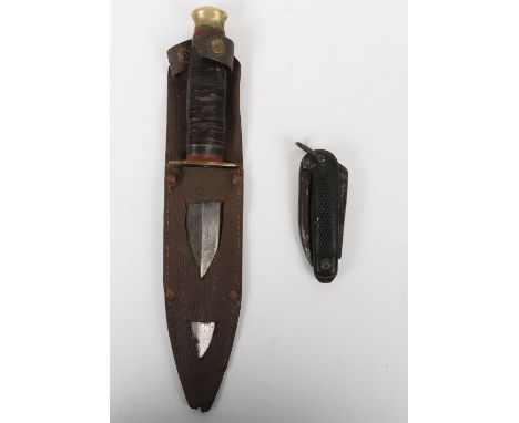 Fighting Knife: WW2 type private purchase fighting knife with 17 cm blade with makers SOUTHERN & RICHARDSON SHEFFIELD complet