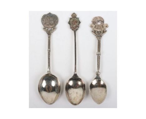 3x Indian Army Silver Regimental Spoons, all being Indian silver made examples, for Madras & South Mahratta Railway Rifles, E