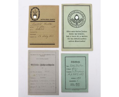 Third Reich German RAD/Army Grouping: All to Rudolf Seidler to include two RAD cards with bandsman RAD uniform photos and det