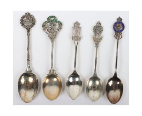 5x Indian Army Silver Regimental Spoons, fine examples for 45th Rattray’s Sikhs, Witwatersrand Rifle Volunteers (Birmingham 1