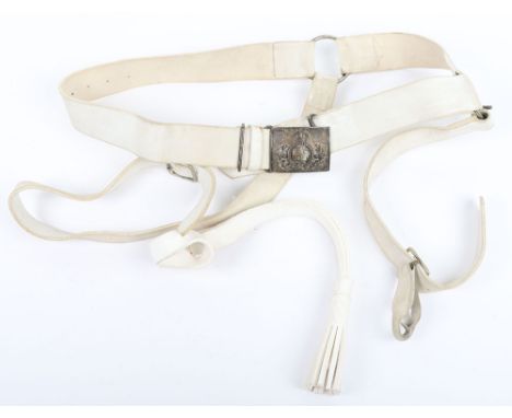 British Army Kings Crown Buckle on Slade Wallace Belt: White  belt with cross strap and white metal Kings crown coat of arms 