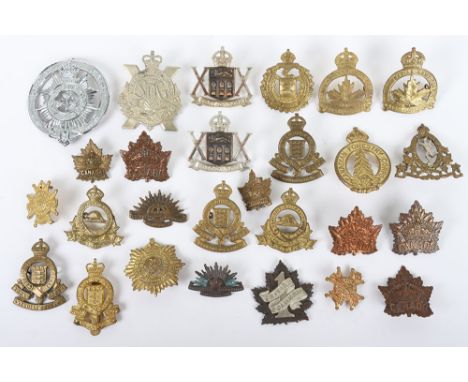 Canadian Military Badges: Mixed age cap badges to include Forestry Corps, Cadets, British Columbia, Ordnance and many more, w