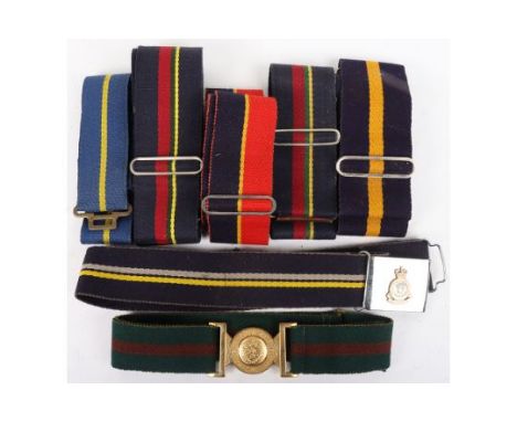 Military Stable Belts: Two belts with buckles Women’s Royal Army Corps and Army Catering Corps and fiver others to include Ro