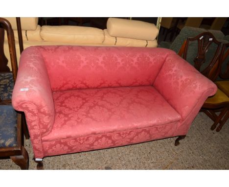 PINK FLORAL UPHOLSTERED EDWARDIAN DROP END SOFA, 145CM WIDE