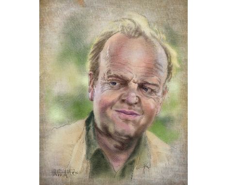 Unframed portrait of Toby Jones. 9X12 inches, mixed media on paper by Howard Fullmer, MFA; Utah, USA. Fullmer is an Associate