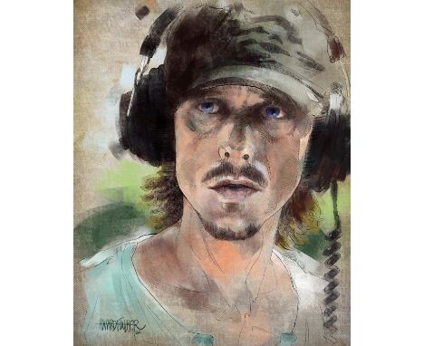 Unframed portrait of Mackenzie Crook. 9X12 inches, mixed media on paper by Howard Fullmer, MFA; Utah, USA. Fullmer is an Asso