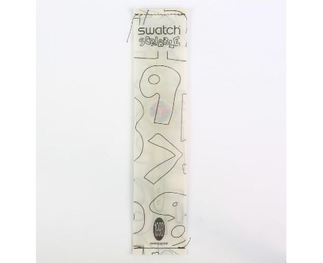 Swatch GZ124 Scribble,The watch was offered in 1993 and only available to Swatch collectors of Swatch members. It has a clear