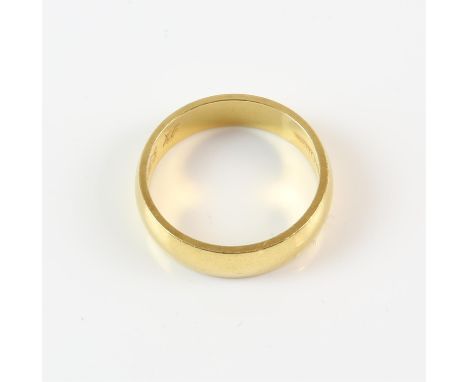 1960's gold wedding band, 4.6mm wide, in 22 ct yellow gold, hallmarked London 1965, ring size LCondition Report:  22 ct weigh