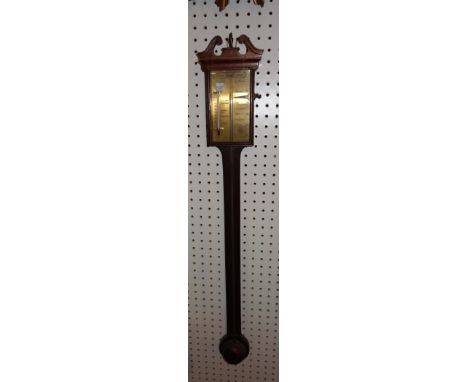 A 19th century mahogany stick barometer, 99cm high. 