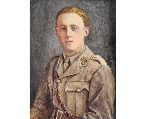 Henry Meynell Rheam (1859-1920), Portrait of Subaltern Bird, Royal Engineers, watercolour, signed, inscribed and dated 1910, 