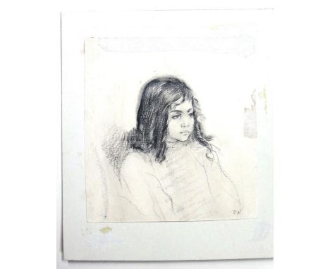 Philip Naviasky (1894-1983), Portrait studies, a group of five, pencil and charcoal, two signed with initials, two indistinct