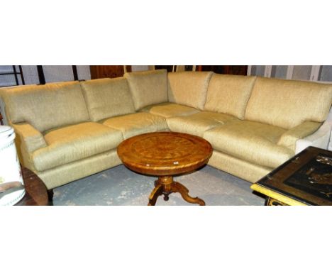 A 20th century "Sofa.com" brown upholstered corner sofa.