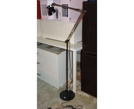 A 20th century black and chrome anglepoise floor lamp, 165cm high. 