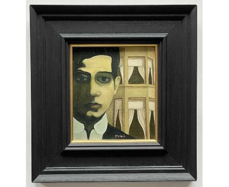 IAN MCWHINNIE, oil on board - City Portrait, signed, titled verso, 21 x 18cm