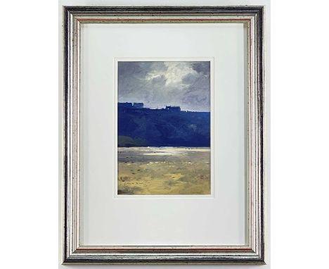 GARETH THOMAS, oil on board - Light Above Rhossili, signed, titled on Attic Gallery label verso, 24.5 x 17cm