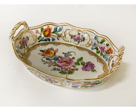 DRESDEN TRINKET 2 HANDLED FLORAL DISH