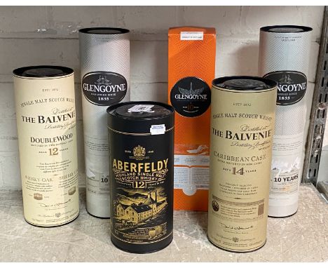 SIX BOTTLES OF SCOTCH WHISKY - 2 GLENMORANGE 10 YEARS, 2 BALVEN &amp; 1 ABERFELY