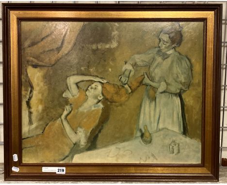 IN  THE STYLE OF DEGAS HILAIRE GERMAN EDGAR ''COMBING THE HAIR'' 45IN X 57.5 INS APPROX