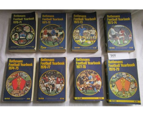 8 Rothmans Football Yearbooks to include the first edition 1970