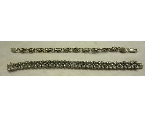 2 silver bracelets