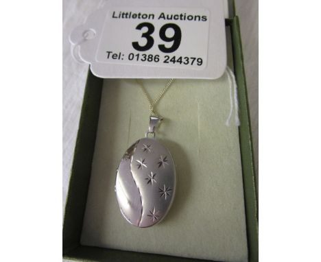 Silver locket on chain