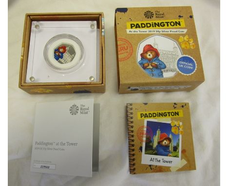 Royal Mint Silver Proof 50 pence coin - Paddington at the Tower - Paddington Bear 2019 - Boxed with COA