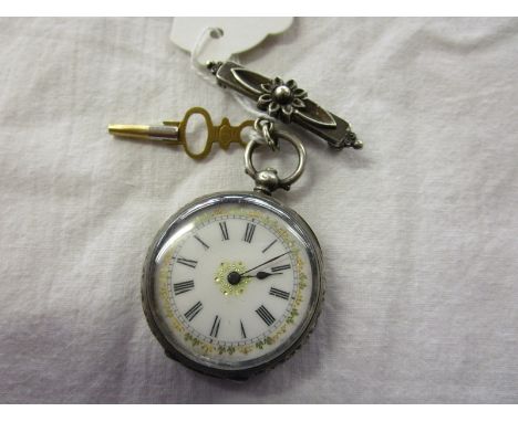 Silver fob watch in working order