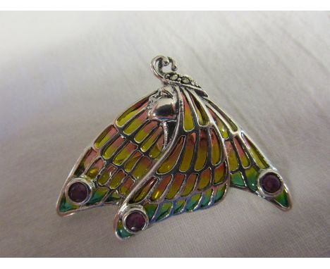 Silver &amp; enamel brooch