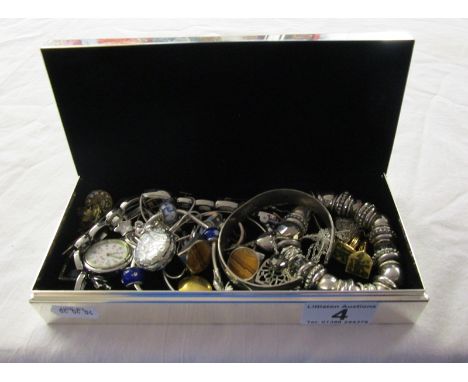 Box of costume jewellery to include silver