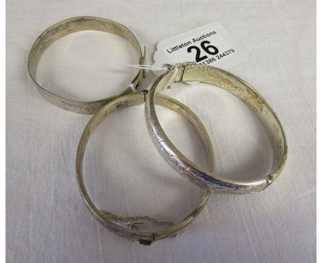 3 silver bangles
