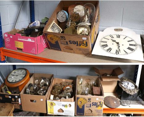 A Quantity of Domed Anniversary Mantel Timepieces, other mantel timepieces, longcase clock dial movement, a French striking w