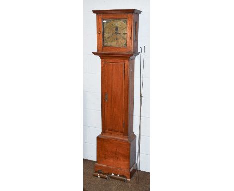 A Thirty Hour Single Hand Longcase Clock, 18th Century, 10" brass dial, signed Jno Inkpen, Horsham, four posted movement with