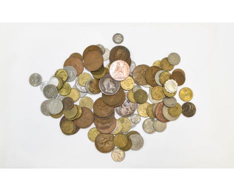 A Mixed Collection Of Coins A large bag of mixed vintage European coins to include 1919 British penny, 1932 10 francs etc