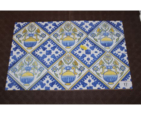Six Poole Pottery Carter hand painted tiles 