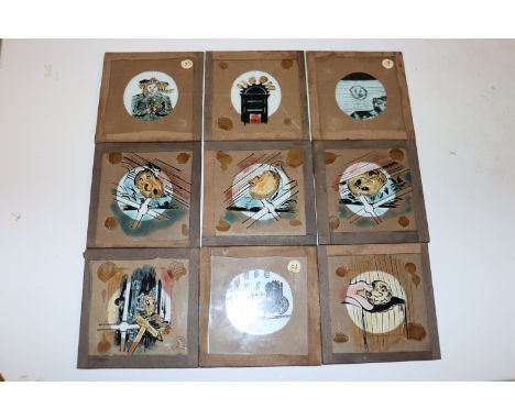 Four wooden cases of Magic Lantern slides to include churches and religious examples 