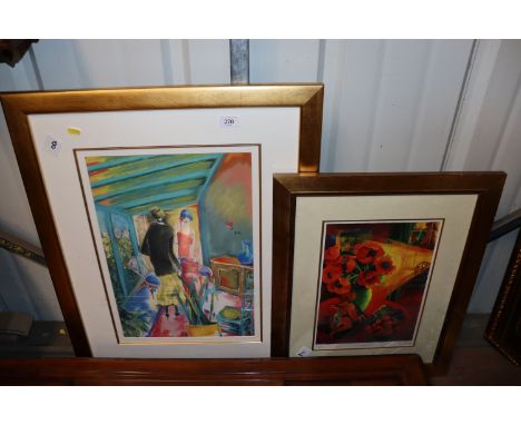 After Marie Versailles, print "The Visitor" and S. Ball, pencil signed limited edition print "Poppies"