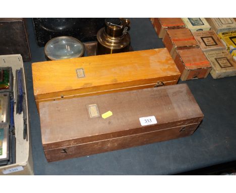 Two cases containing Magic Lantern slides depicting Japan etc. 