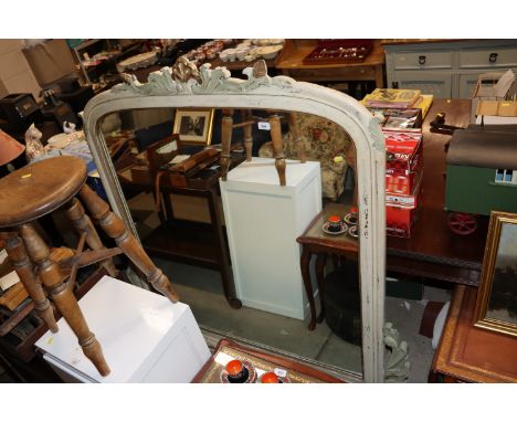 A painted over mantel mirror, measurements in extremes approx. 148cm x 140cm