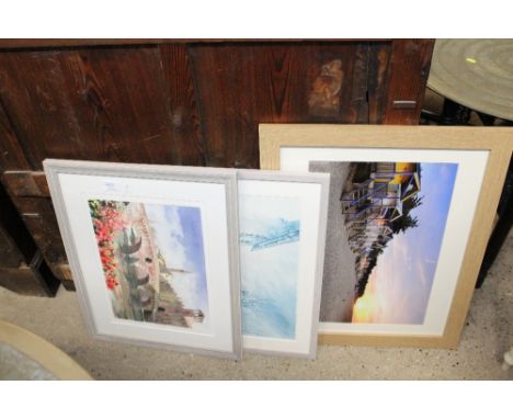 A watercolour study depicting Vernier, a pencil signed limited edition print of New Street Woodbridge; and a pencil signed ph