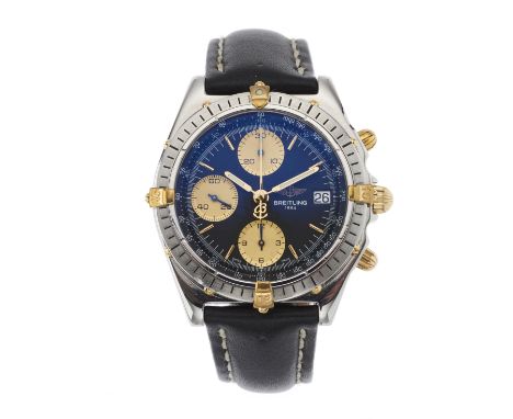 Breitling, a stainless steel and gold Chronomat chronograph wrist watch, reference B13048, signed automatic movement calibre 
