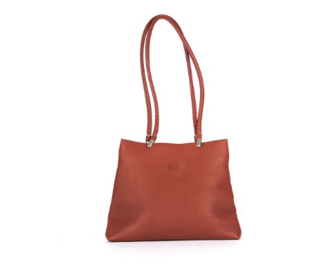 Balenciaga, a vintage handbag, crafted from chestnut brown leather, featuring the maker's embossed BB front logo, rolled leat