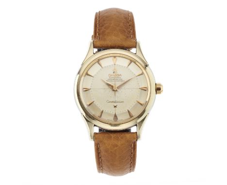 Omega, a gold capped and stainless steel Constellation Pie Pan wrist watch, circa 1956, reference 2852-2, signed automatic mo