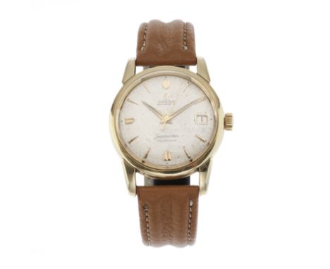 Omega, a gold capped and stainless steel Seamaster Calendar wrist watch, reference 2849 SC, signed automatic movement, 34mm e