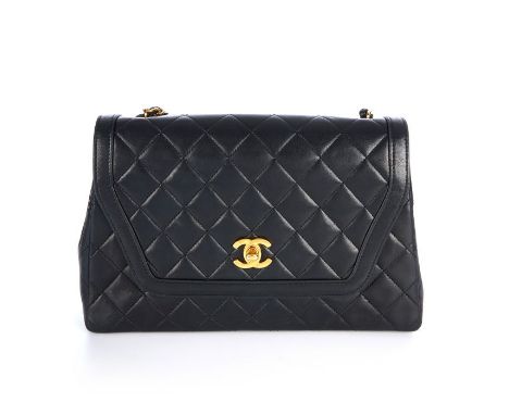 Chanel, a vintage Single Flap handbag, designed with the maker's signature black quilted lambskin leather exterior, with gold