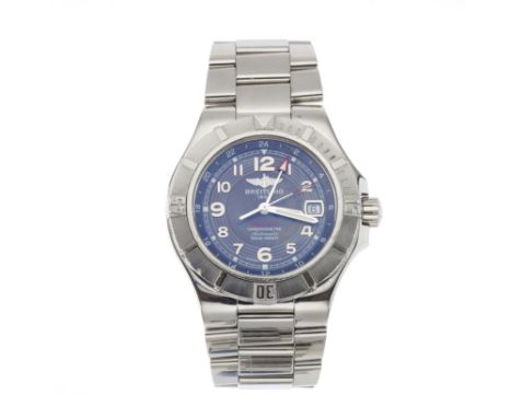 Breitling, a stainless steel Colt GMT bracelet watch, reference A32370, signed automatic movement, serial 1242332, 41mm exclu