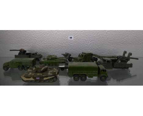 A SELECTION OF VINTAGE CORGI AND DINKY LONESTAR ARMY VEHICLES 