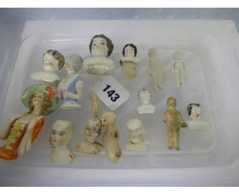 CERAMIC PIN CUSHION HEAD DOLLS AND CERAMIC DOLL BUSTS 