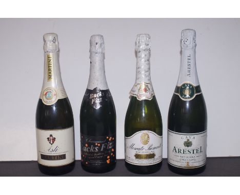 Arsest Brut Reserva Cava, Asti Martini Sparkling Wine, Moscato Piemonte Semi Sparkling Cavallino and Charmant Bucks Fizz (All