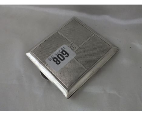 Engine turned cigarette case, 3.5" wide marked silver  