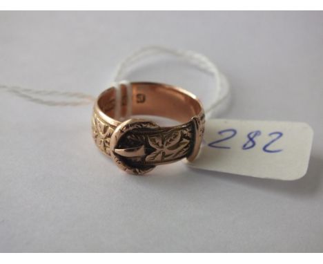 9ct buckle ring approx size I 3g     